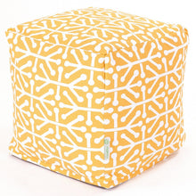 Majestic Home Goods Aruba Indoor / Outdoor Bean Bag Ottoman Pouf Cube, 17" x 17" x 17" (Citrus Yellow)