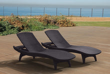 Keter Pacific 2-Pack All-weather Adjustable Outdoor Patio Chaise Lounge Furniture, Graphite