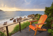 Solid Eucalyptus Wood Foldable Adirondack Chair in Natural Color. Ergonomic design and Can be folded for storage or bringing to picnics by Amayo Home