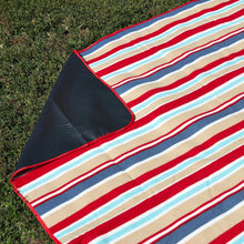 Clara Clark 58" x 78" Camping Beach Picnic Outdoor Blanket, X-Large, Red/Blue/Beige