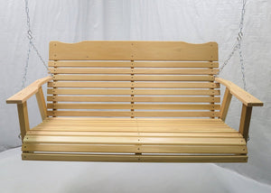 4&#39; Natural Cedar Porch Swing, Amish Crafted - Includes Chain and Springs