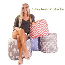 Majestic Home Goods Plantation Indoor / Outdoor Bean Bag Ottoman Pouf Cube, 17" x 17" x 17" (Sage)