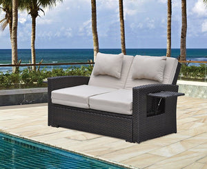 Courtyard Casual Miranda Outdoor Loveseat to Daybed Combo with Cushions