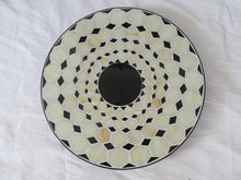 Beige / Black Mosaic Black Iron Outdoor Accent Table 21&quot;H