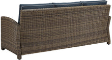 Crosley Furniture Bradenton Outdoor Wicker Patio Sofa with Cushions - Navy