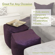 Majestic Home Goods Aruba Indoor / Outdoor Bean Bag Ottoman Pouf Cube, 17" x 17" x 17" (Gray)