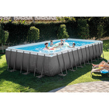 Intex 24ft X 12ft X 52in Ultra Frame Rectangular Pool Set with Sand Filter Pump and Saltwater System, Ladder, Ground Cloth, Pool Cover, Maintenance Kit and Volleyball