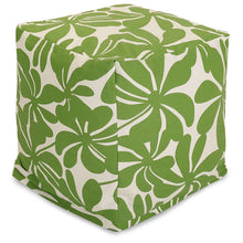 Majestic Home Goods Plantation Indoor / Outdoor Bean Bag Ottoman Pouf Cube, 17" x 17" x 17" (Sage)